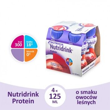 НУТРИДРИНК БІЛОК (NUTRIDRINK PROTEIN) лісові фрукти 4 x 125 мл. Для хворих на рак.