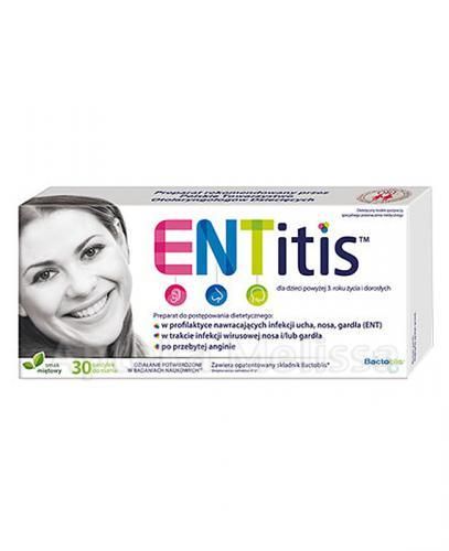 Entitis mint flavor фізіологічний баланс мікрофлори порожнини рота, носа і горла - 30 паст