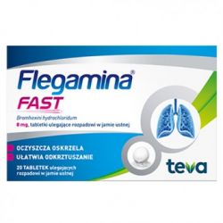 Flegamina Fast 8 мг при гострих та хронічних захворюваннях дихальних шляхів - 20 табл