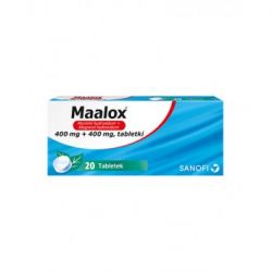 Maalox 400 мг + 400 мг від кислотності, печії, гастриту - 20 жувальних пастилок