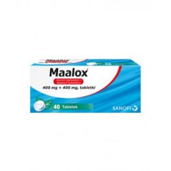 Maalox 400 мг + 400 мг від кислотності, печії, гастриту - 40 жувальних пастилок
