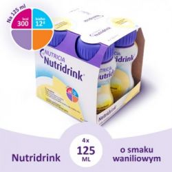 НУТРИДРИНК (NUTRIDRINK) зі смаком ванілі 4 х 125 мл. Лікувальне харчування.