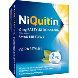 Таблетки НІКВІТІН (NIQUITIN) для відмови від куріння зі смаком м'яти 2 мг, 72 шт