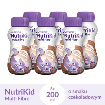 НУТРИКІД МУЛЬТИВОЛОКНО (NUTRIKID MULTI FIBER) зі смаком шоколаду 6 x 200 мл