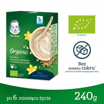 GERBER ORGANIC каша пшенично-вівсяна з ваніллю після 6 місяців - 240 г