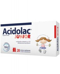 Acidolac Junior Misio для відновлення належного балансу бактеріальної флори, зі смаком полуниці - 20 табл
