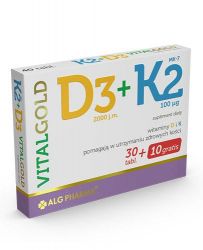 D3 + K2 VitalGold злорові кістки - 40 табл