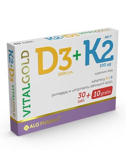 D3 + K2 VitalGold злорові кістки - 40 табл