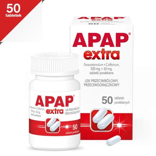 Apap Extra, Апап Екстра, знеболювальне, жарознижувальне, 50 таблеток