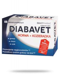 Diabavet Morwa + Kozieradka нормальний рівень глюкози - 60 таблеток