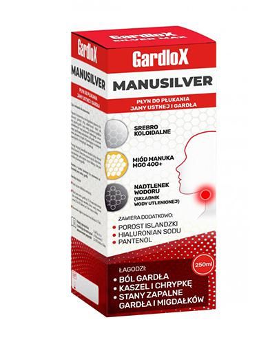 Gardlox Manusilver ополіскувач для порожнини рота та горла - 250 мл