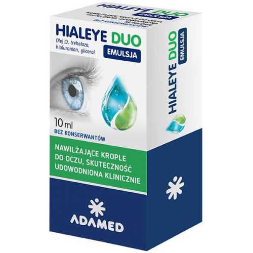 Hialeye Duo Emulsja, захисні та зволожуючі краплі для очей, 10 мл