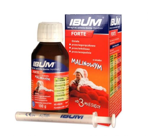 IBUM FORTE суспензія зі смаком малини 200 мг / 5 мл - 100 мл