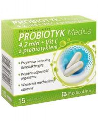MEDICALINE Probiotic + вітамін C з пребіотиком - 15 капс
