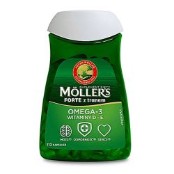 Moller's Forte з маслом печінки тріски та вітамінами D - E - 112 капсул