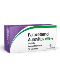 Paracetamol Aurovitas 500 мг болезаспокійливий і жарознижуючий - 50 табл