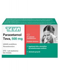 Paracetamol Teva 500 мг знеболювальний та жарознижуючий - 24 табл