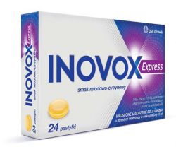 INOVOX EXPRESS від болю в горлі, смак меду і лимону - 24 пастилки