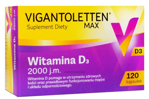 VIGANTOLETTEN MAX вітамін D3 2000, для профілактики дефіциту вітаміну D3 - 120 капсул